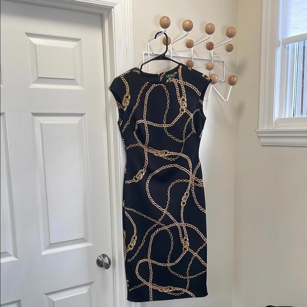 Ralph Lauren Lauren - Classic Cable Dress - Black / Gold - 4